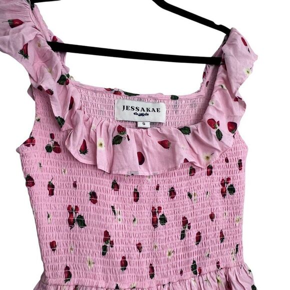 JessaKae Berry Brunch Romantic Summer Strawberry Ruffle Dress Size Small - Picture 3 of 7